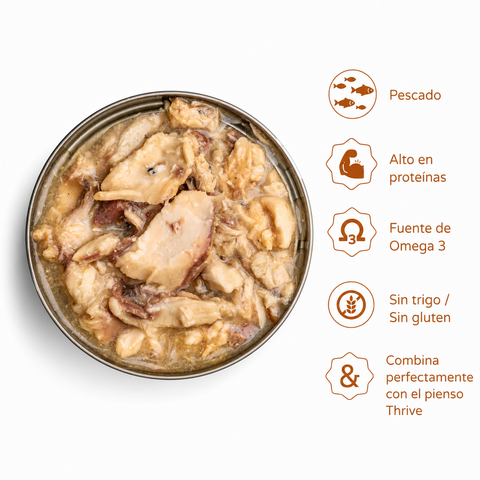 Thrive Ocean Fish de Caballa, Alevines y Camarones para Gatos 75g