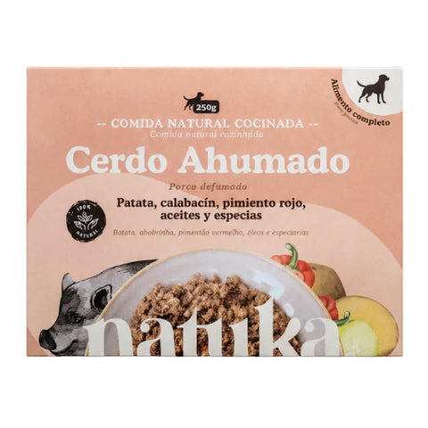 Natuka Menú Cocinado de Cerdo Ahumado para Perros