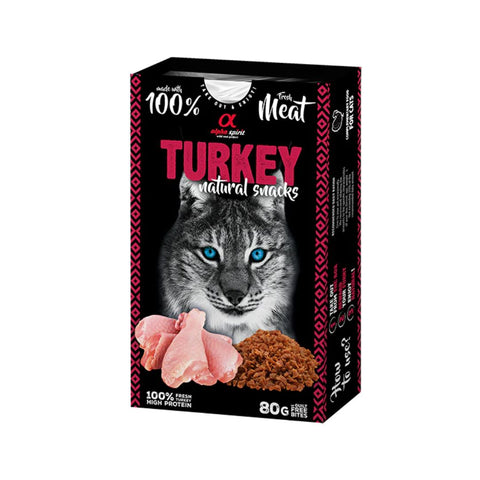 AlphaSpirit Cat Natural Snacks Pavo 80g