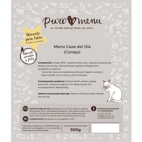 Puromenu Menú "Caza del Dia" (conejo) 800g medallones