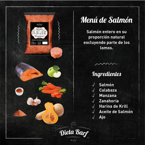 Dieta Barf Menú de Salmón 9kg