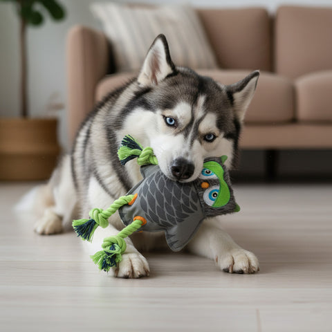 DoggyMasters Búho de Loneta con Cuerdas