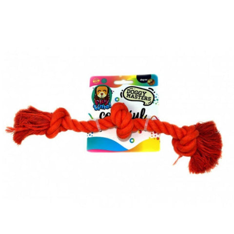 DoggyMasters Colorful Hueso triple Nudo Naranja