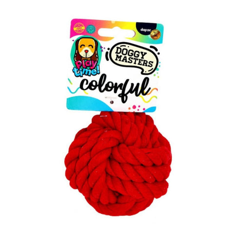 DoggyMasters Colorful Pelota Cuerda Roja