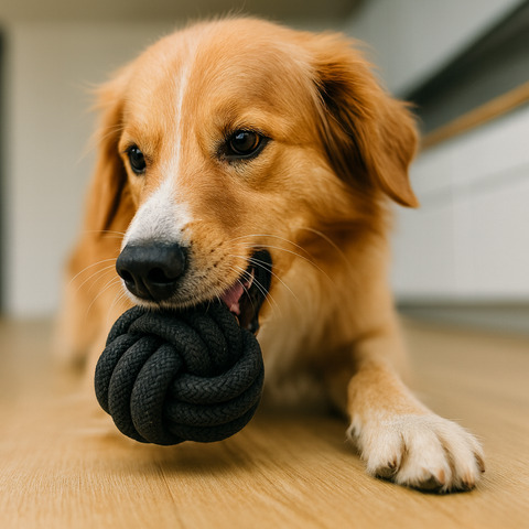 Doggy Masters Pelota de Cuerda Negra