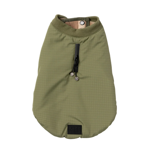 FuzzYard Bomber Jacket Khaki Green Chaqueta Acolchada para Perro