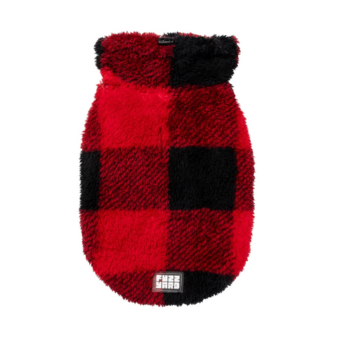 FuzzYard Checkered Teddy Jersey Rojo para Perro