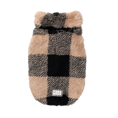 FuzzYard Checkered Teddy Jersey Negro y Beige para Perro