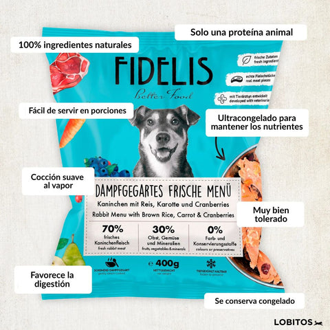 Fidelis Cooked Conejo con Arroz 400g