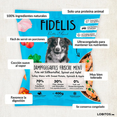 Fidelis Cooked Pavo con Boniato 400g