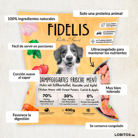 Fidelis Cooked Pollo con Boniato 400g
