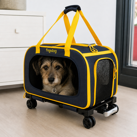 Freedog Trolley Travel Tails Azul y Mostaza