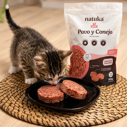 Natuka BARF Gatos Menú Pavo y Conejo 900g