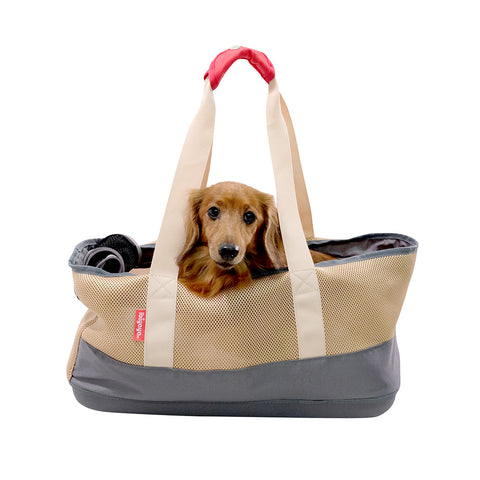 Bolso Ibiyaya Breathable Pet Carrier Caqui/Gris