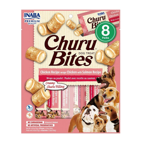 Inaba Dog Churu Bites de Pollo con Salmón