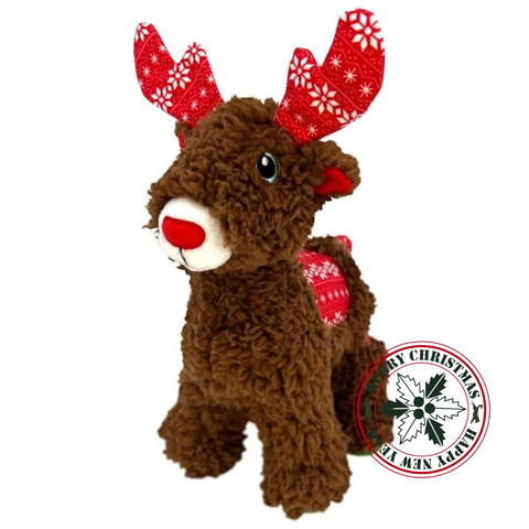 KONG Holiday Sherps Reindeer (rojo y blanco) M