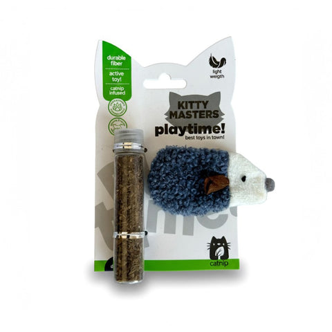 KittyMasters Ratón Azul Rellenable con Catnip