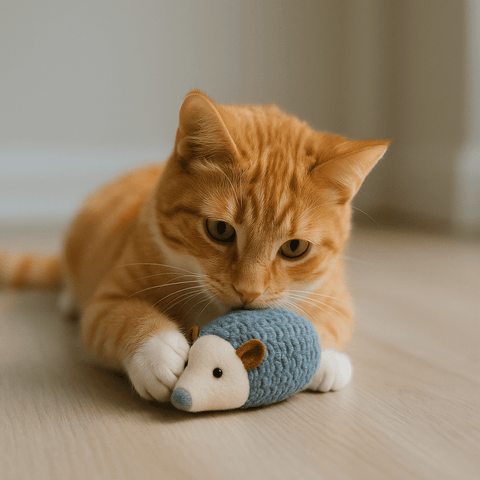 KittyMasters Ratón Azul Rellenable con Catnip