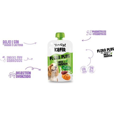 YowUp! Kéfir Flora Plus de Pato y Calabaza para Perros 115g