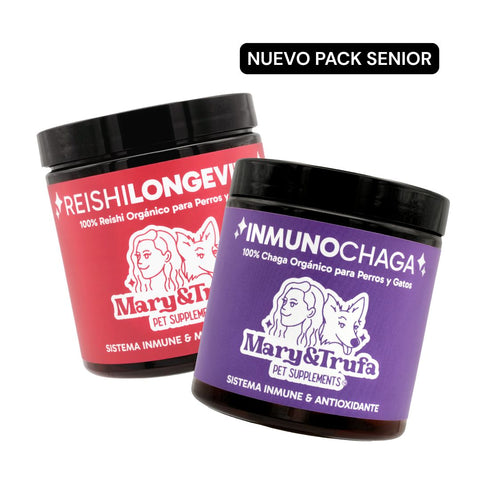 Nuevo Pack Senior - Reishi Longevity (75 gr) + Inmuno Chaga (75 gr)