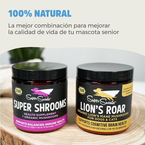 Pack Senior Hongos - Super Shrooms (75g) + Lion's Roar (75g)