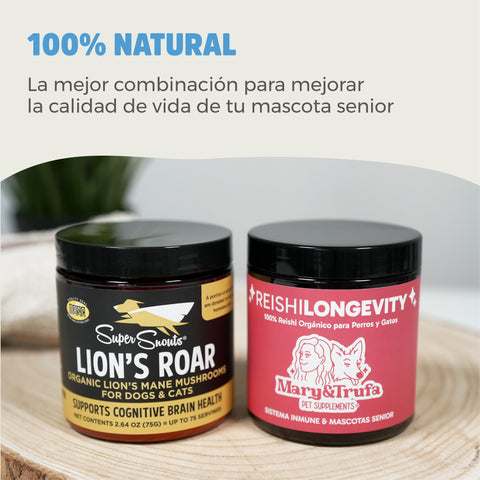Pack Senior Hongos - Lion's Roar (75 gr) + Reishi Longevity (75 gr)