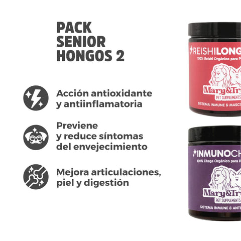 Nuevo Pack Senior - Reishi Longevity (75 gr) + Inmuno Chaga (75 gr)
