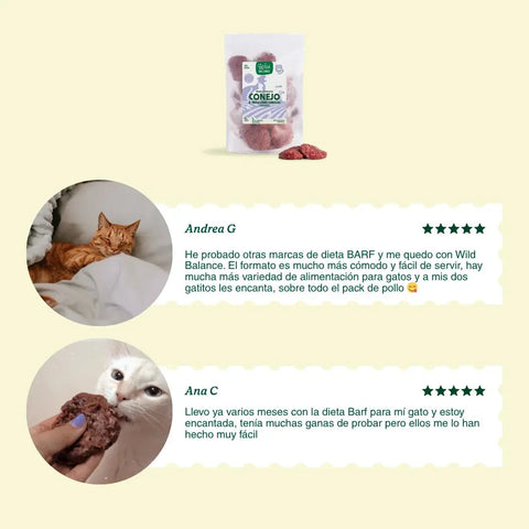 WildBalance Cat BARF - Menú de Conejo 1kg