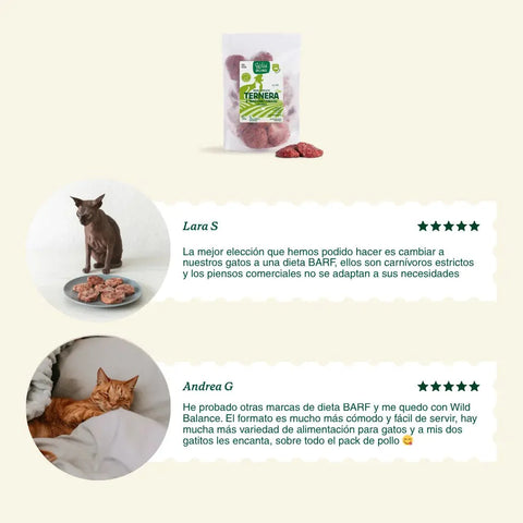 WildBalance Cat BARF - Menú de Ternera 1kg