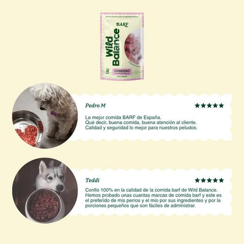 WildBalance Dog BARF - Menú de Cordero