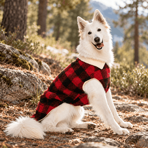 FuzzYard The Lumberjack Red Chaqueta Sherpa para Perro