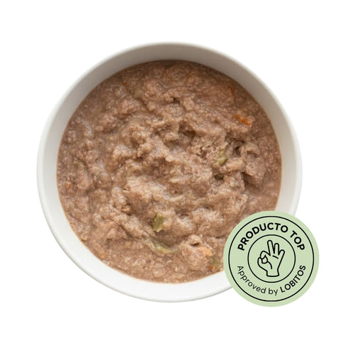 Paté hipoalergénico con Trozos Pavo con Pescado y vegetales 400g