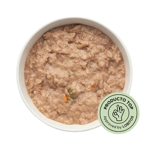 Paté hipoalergénico con Trozos Pollo con Pavo y Vegetales 400g