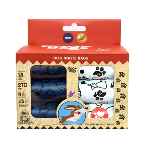 PooBags Reciclables 18 Rollos Azul/Blanco