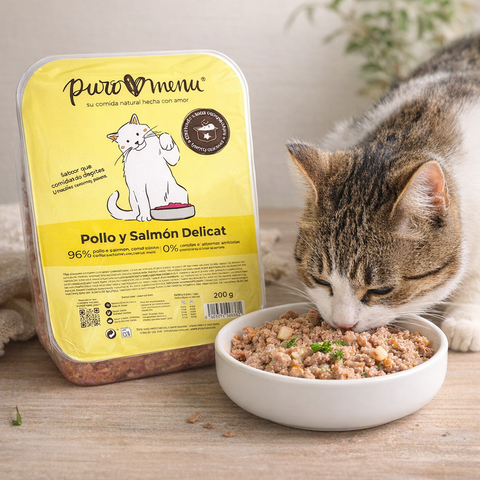 Puromenu Cocinado Gato - Pollo y Salmón Delicat 200g