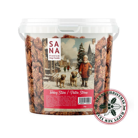 Sanadog Christmas - Turkey Stars 1kg