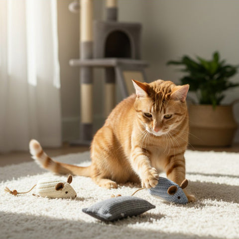 Twinbee Cat Toy Pareja de Ratones con Matatabi