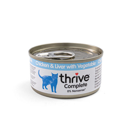 Thrive Pechuga e Hígado de Pollo con Verduras para Gatos 75g