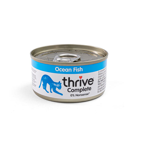 Thrive Ocean Fish de Caballa, Alevines y Camarones para Gatos 75g