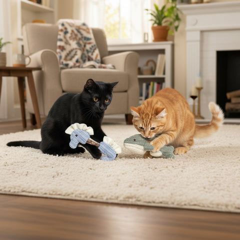 Twinbee Cat Toy Caballito de Mar y Delfín con Matatabi