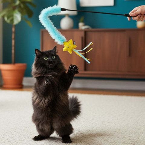 Twinbee Cat Toy Caña con Estrella de Mar