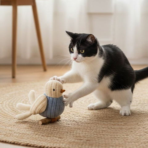 Twinbee Cat Toy Pájaro Plateado con Matatabi