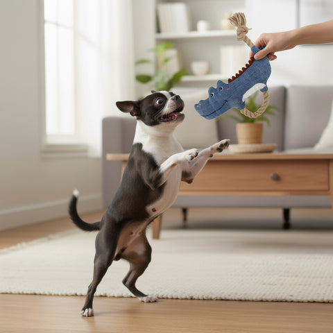 Twinbee Cocodrilo con Cuerda de Yute