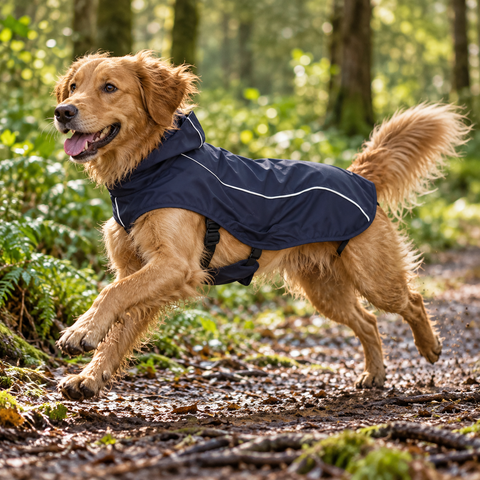 Chubasquero impermeable azul Twinbee para perros, otra vista