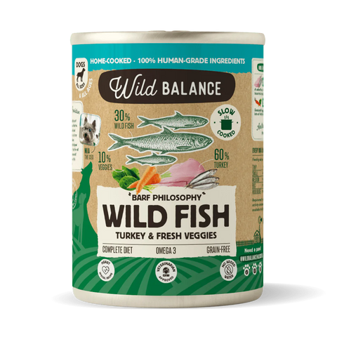 WildBalance Dog lata de Pescado y Pavo