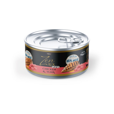 Zen Lux Pollo y Atún en Salsa, lata de comida húmeda para gato de 70 g