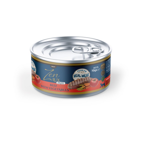 Zen Lux Paté Vacuno y Vegetales, lata de comida húmeda para gato de 70 g