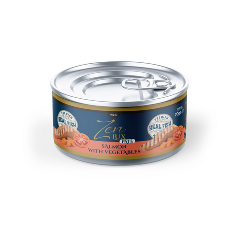 Zen Lux Paté Salmón y Vegetales, lata de comida húmeda para gato de 70 g