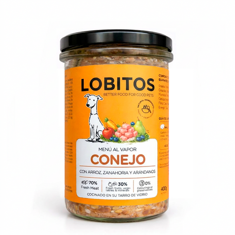 LOBITOS Menú al Vapor de Conejo 400g