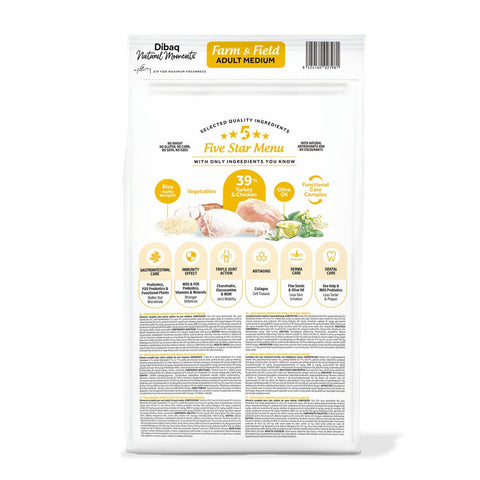 Dibaq Natural Moments 5 Star Adult Medium Pavo y Pollo